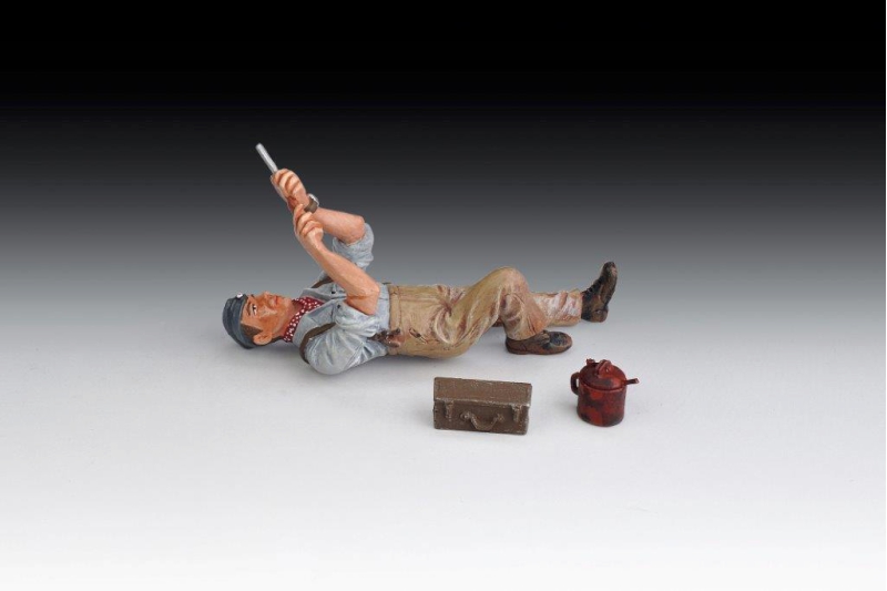 LUFT007B - Ground Crew Mechanic Lying